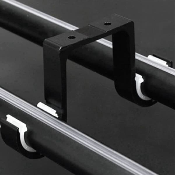 2 stk. serie dobbelt gardinstangbeslag sort aluminiumslegering loftmontering