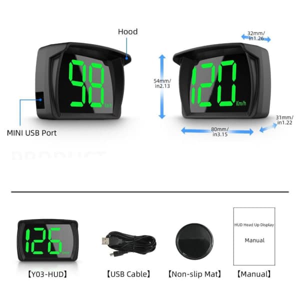 Digital hastighetsmåler Head Up Display E-Dog