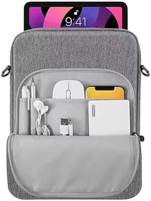 Tablet Case with Shoulder Strap, 2-in-1 Tablet Shoulder Bag, Shockproof Tablet Bag, 13-inch Tablet Case with Handle, Tablet Bag[DB] grey grey