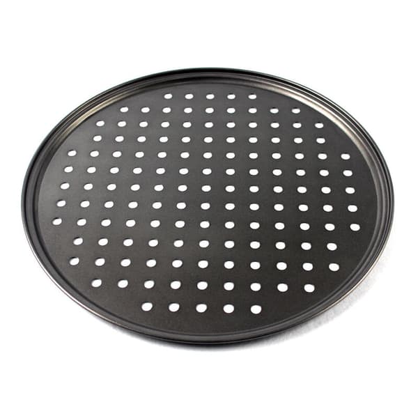 Perforert pizzapanne, Non-Stick pizzapanne med solid base - Diameter 32cm, 2-pakning