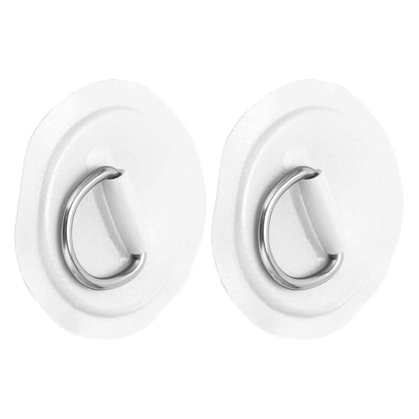 D-Ring Pad Patch PVC Oppblåsbar Båt Flåte Jolle Kano Surfebrett Kajakkfeste Hvit