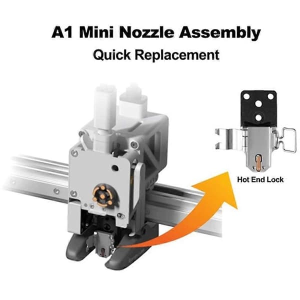 1 sæt Hotend-varmeenhed kompatibel med Bambu Lab A1/A1 Mini-dysemontering kompatibel med 3D-printer Hotend-varmemonteringstilbehør