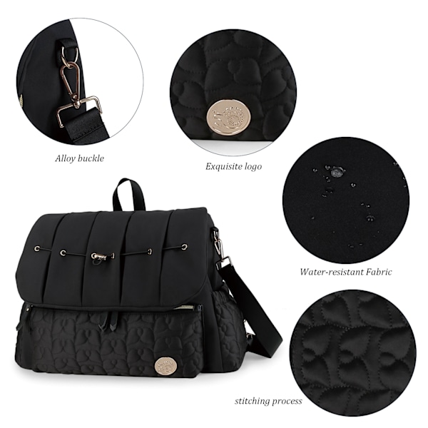 Black Diaper Bag Backpack
