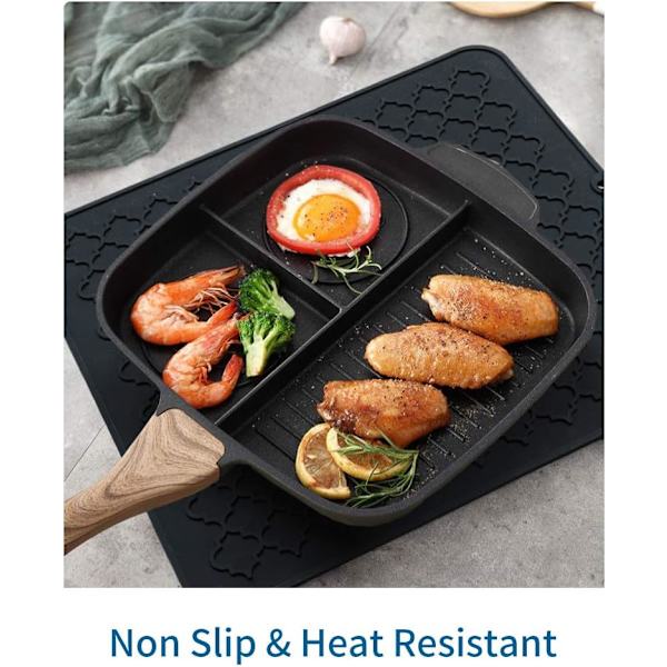 Tiskiteline keittiön työtasolle, lämmönkestävä matto, keittiövälineet,