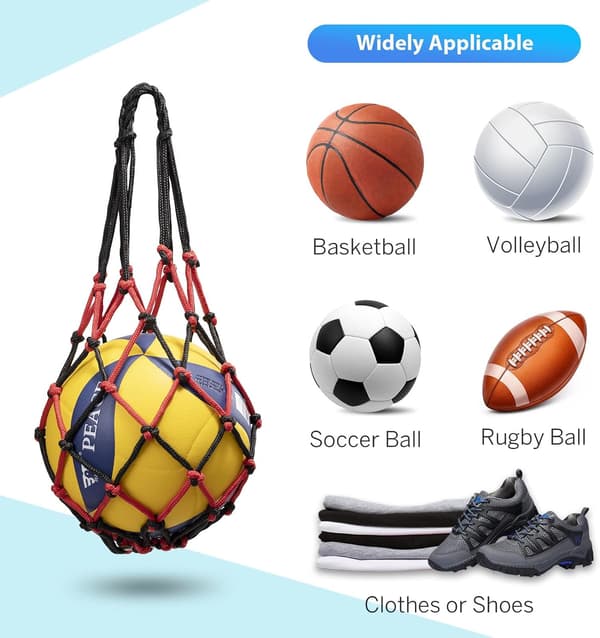 2 stk. Ballonpose Stor Net Mesh Taske til Foldbar Nylon Net Taske Opbevaring Holdbar Genanvendelig