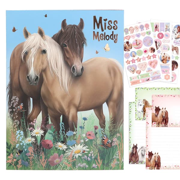 Miss Melody Brevpapir i mappe Heste Multifärg papper