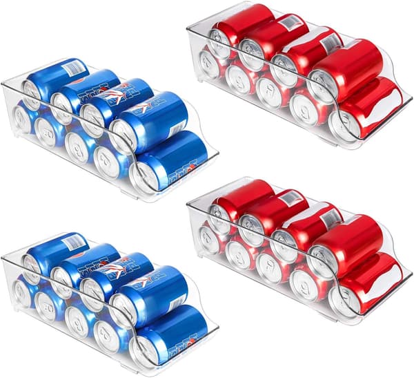 SMARTAKE Soda Can Organizers, 4-Pack Refrigerator Organizer