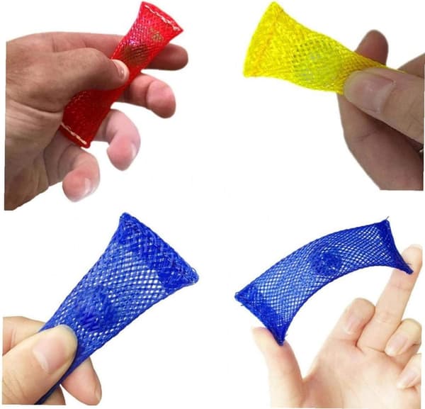 5-pack sensoriska lugnande fokusleksaker flätad nätub med kula