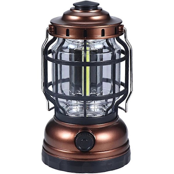 Bærbar retro LED-campinglampe - Bærbar campinglampe - Utendørs campinglykt - Bærbar campinglampe - Nattlampe (rød) A