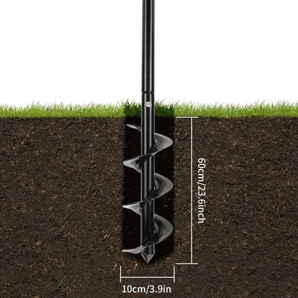 Garden Auger Drill Bit Set, Earth Auger with Non-Slip Handle