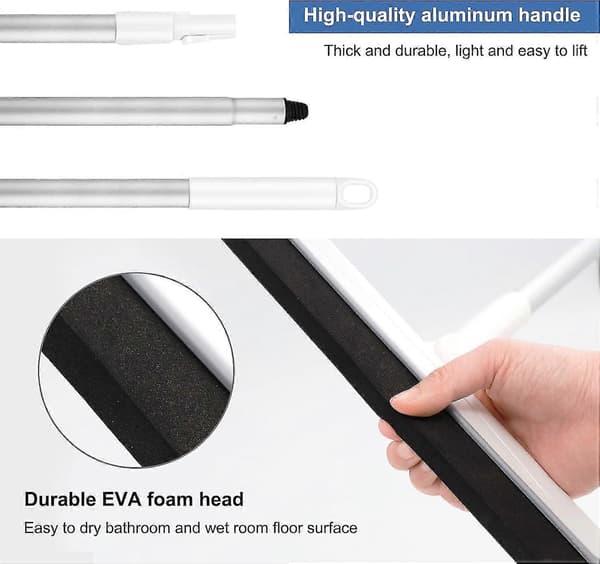 Foam Floor Squeegee for Wet Rooms - Adjustable Floor Squeegee