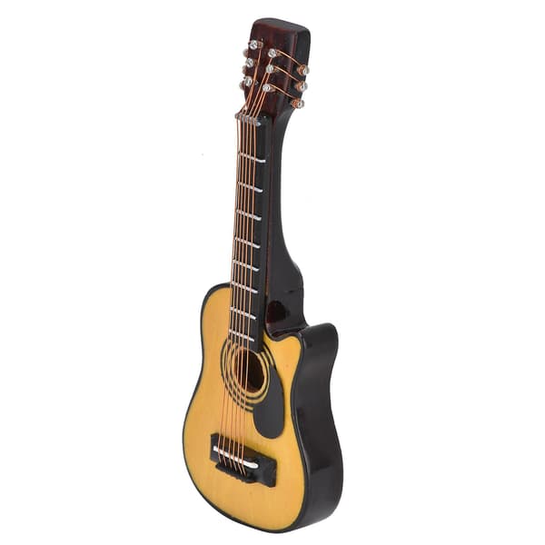1/12 skala dockhus miniatyr trägitarr mini gitarr displaymodell dockhus tillbehör folk gitarr