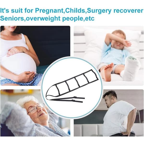 Bed Ladder Assistance Strap, Pull-Up Aid with 5 Handle Straps, Rope Ladder, Senior, Pregnant