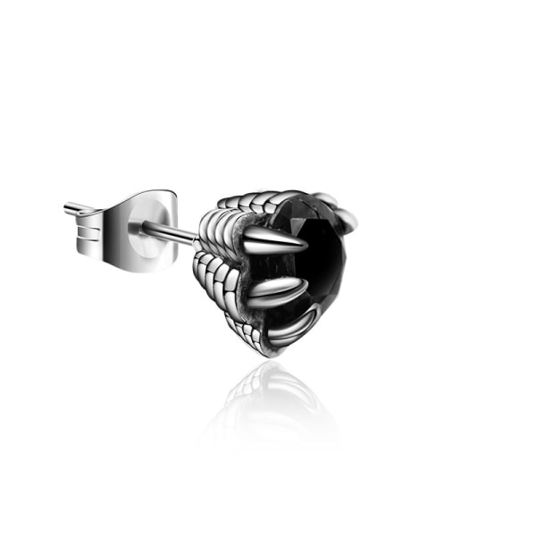 Minimalistisk metallisk stil, personliga och kreativa örhängen, titanstål rostfritt stål, svarta örhängen (svart singel)