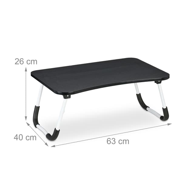 Black Foldable Desk - Laptop Bed Tray with Iron Frame