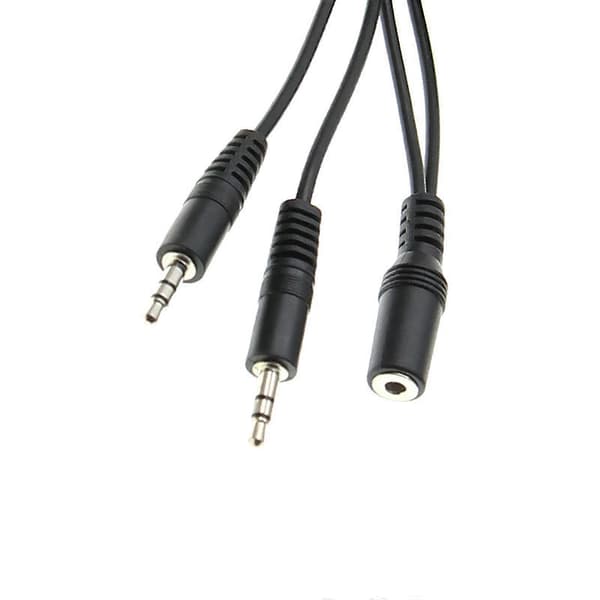 30cm/1,5m/2m Lang 3,5mm TRS Hun til 2x3,5mm TRS Han Adapterkabel Stereo Y Splitterkabel til Lydsystem 30cm 30cm