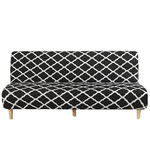 Husdjurs stretch sofföverdrag armlöst futonöverdrag tryckt passande möbelskydd elastisk polyester spandex tvättbart armlöst