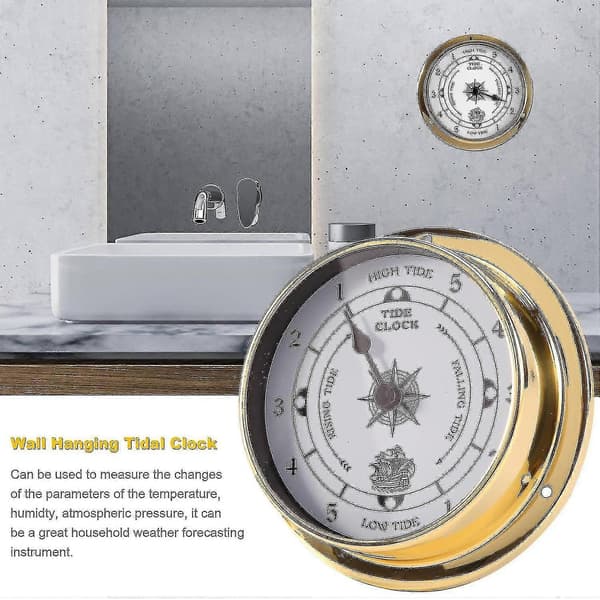 Tide Clock, Tester Copper Casing Marine For Weather Station, Wall Mounted Boat Using Tide Clock, 1 [DB]