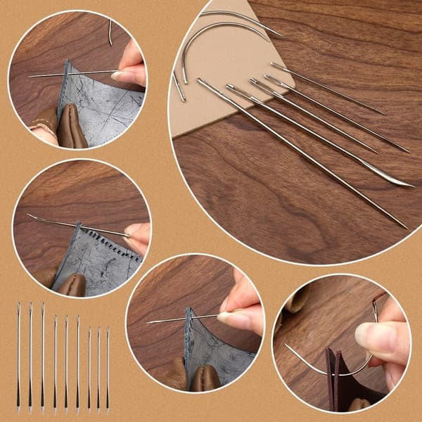 Leather Tools 40 Pieces, Leather Craft Set, Leather Tool Set / Hand Tools for Leather – Waxed Thread, Awl, DIY, Sewing