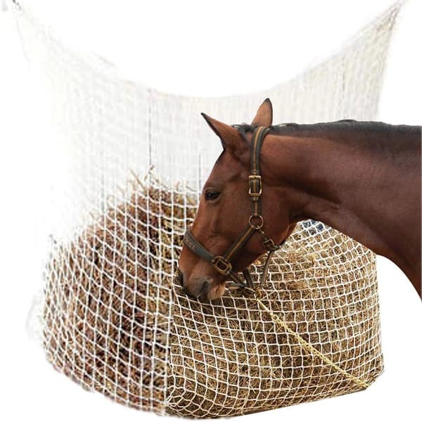 Slowfeeder hønetpose med lille åbning til hest heldagsfodring stor kapacitet (60*90CM)