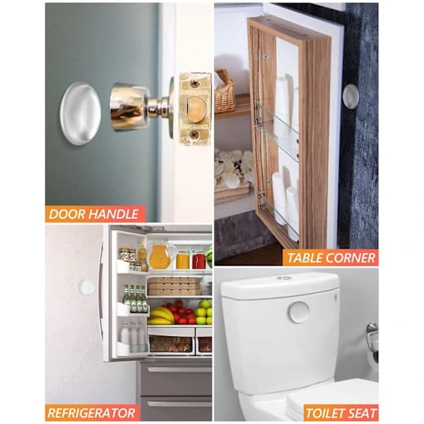 Wall Door Handle Stop, 6 X Transparent Wall Door Stop, Round Wall Protector