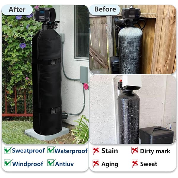 Outdoor Water Softener Cover, 3-Layer Insulation Water Softener Tank Jacket