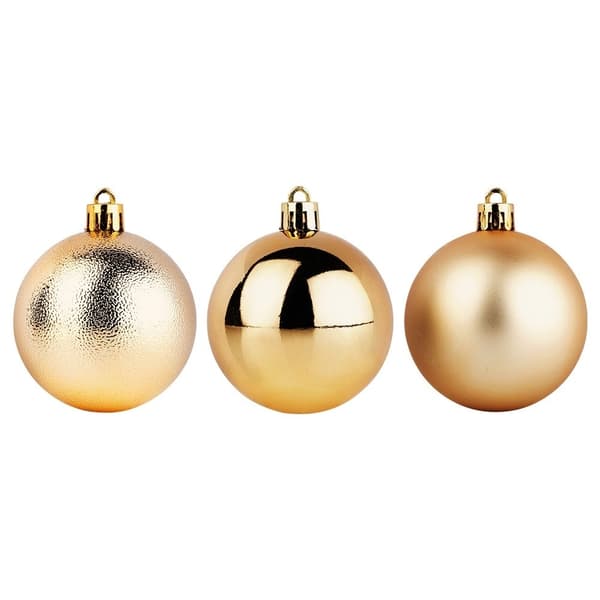 Sprängsäkra julgranskulor guld 6 cm 9 st.
