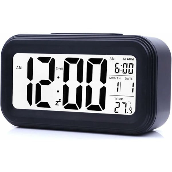 Elektronisk ur med LED-display (sort)