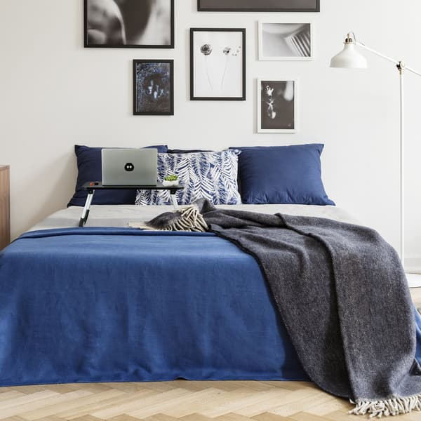 Black Foldable Desk - Laptop Bed Tray with Iron Frame
