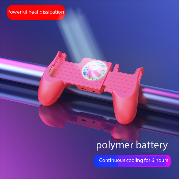 Mobiltelefon kjøling verktøy; H9 seks-fingre tre-i-ett spill-hjelpekontroller universal MK-batterimodell (rød)