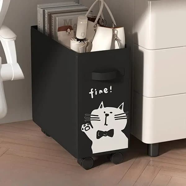 Mobile storage basket and laundry basket with wheels, multifunctional for office and home