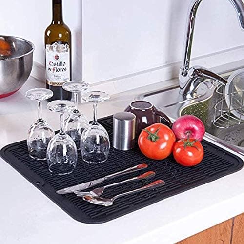 Silicone Dish Drying Mat, Eco-Friendly Kitchen Mat, Heat Resistant and Non-Slip Dish Mat