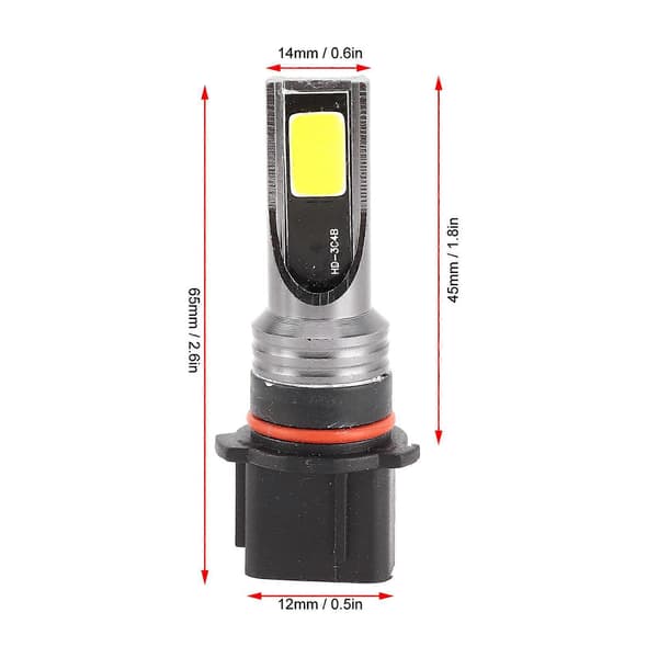 2 st dimljuslampor fram 3000K 3000LM DOB LED-chips 30W EV19 P13W gul färg E2U911