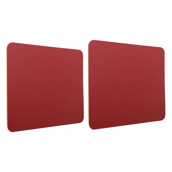 2 Pcs Double-Sided Mouse Pad Solid Color Waterproof PVC Leather Mat for Office Home Computer PC (Wine Red Yellow)