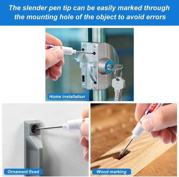 Deep Hole Marker, Long Nib Permanent Marking Pen, Carpenter Pen Set Deep Hole Marker, Carpenter