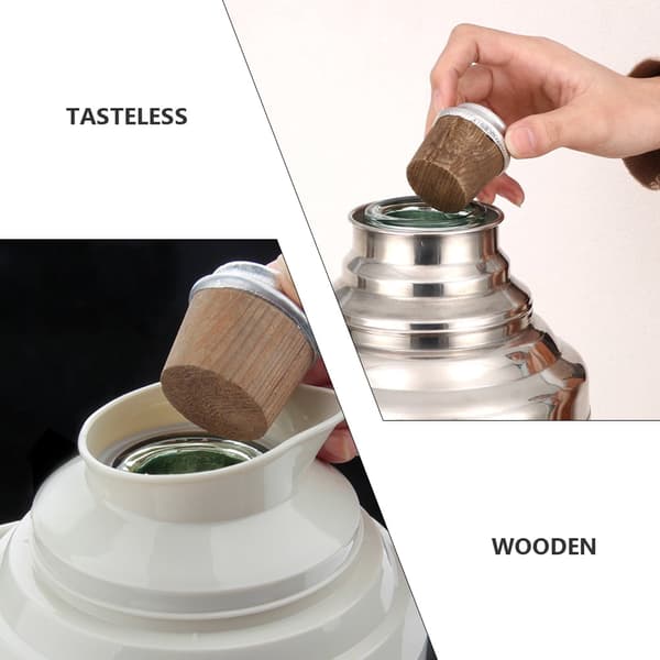 12-pak kaffefarvede træflaskepropper, erstatningspropper til termoflasker og kedler