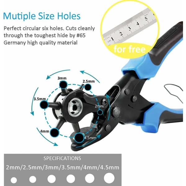 Hole clamp with 2 extra large perforated plates and practical ruler, multi-size tablet clamp