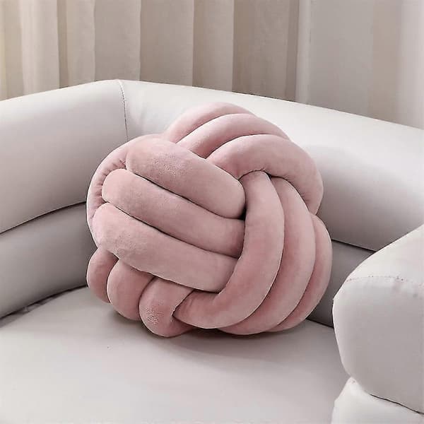Plush Knotted Ball Pillow for Home Decor - Sofa, Car, Office Decor - lingling} Light Grey(BT) Light Grey 27CM 27CM Light Grey