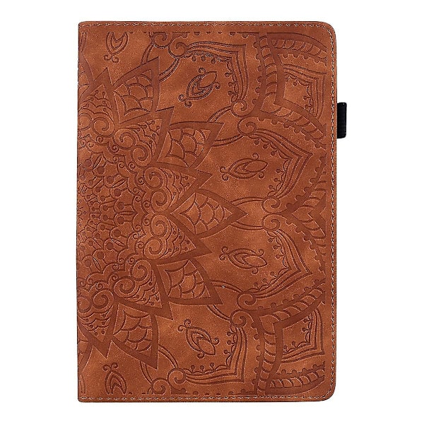 Præget læderetui til Lenovo Tab P12 12.7 Brown