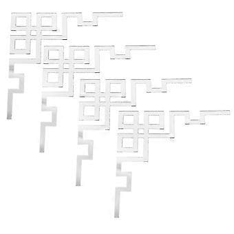 4 pcs Mirror Decal Peel and Stick Mirror Edge Applique Mirror Wall Decal