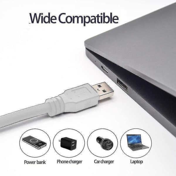 Hvid touch dæmpbar LED USB-lampe, 3-niveauer justerbar lysstyrke