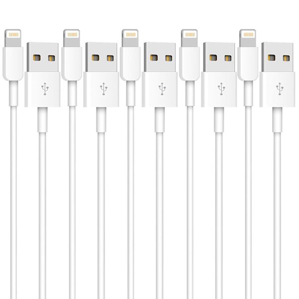 5-pack (2 m) iPhone Charging Cable Long Lightning Cable Fast Charging Cord High-Speed Data Sync USB Cable-FX-