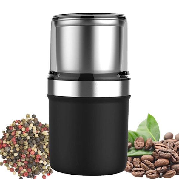 Kaffekvern - Urtekvern  Rustfritt Stål Avtakbar Skål - Elektrisk Krydderkvern for Urter, Krydder, Kaffe Bønner, Nøtter, Gr