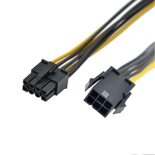 Fiauli 6-pin til 8-pin PCI-E strømomformer forlengelseskabel for grafikkort