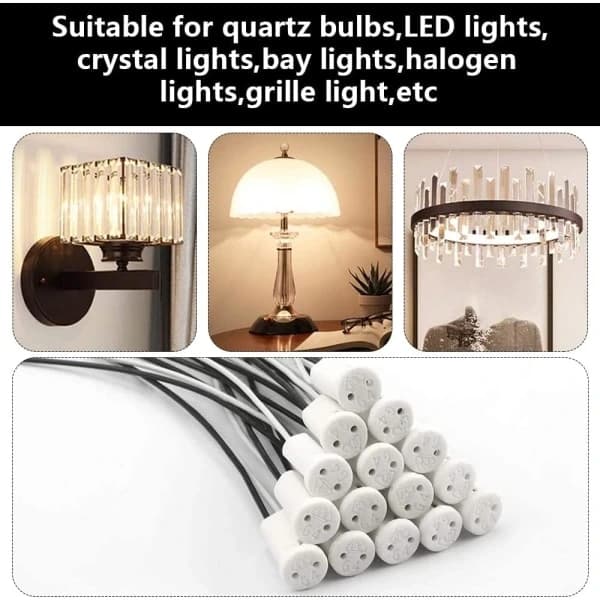 25 pcs G4 lamp holder ceramic base with 30 cm Teflon cord G4 bulb H