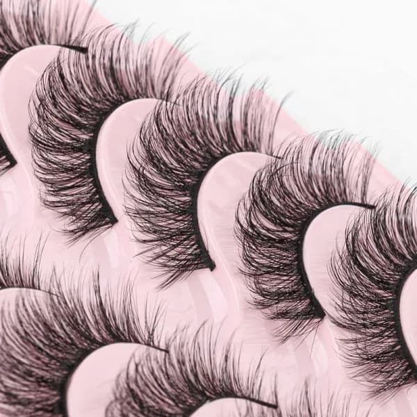 Russian Volume Lashes 5D Curly Natural Thick 10 Pairs DD Large Curled Eyelashes