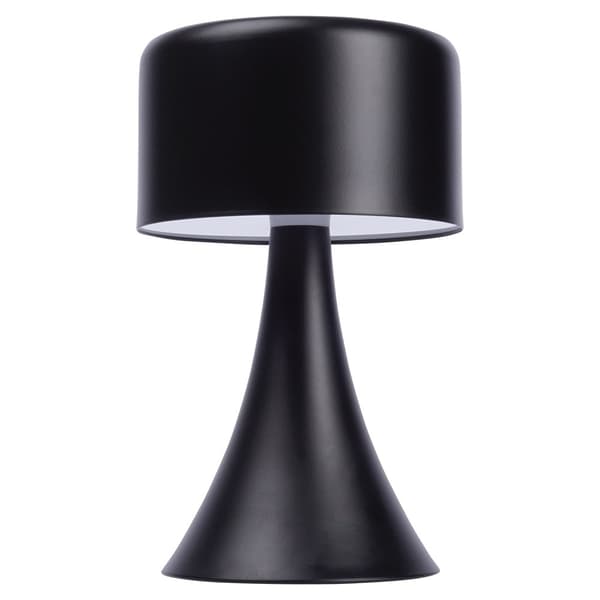Trådløs sort bordlampe med 8 LED til hjem og kontor