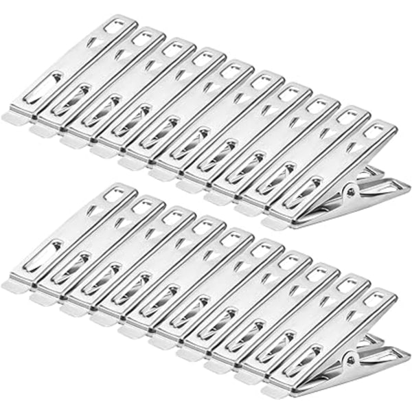 40 rustfrie klesklyper, metallklesklyper,