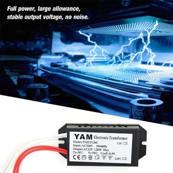 220V til 12V elektronisk transformator, spenningsomformer, intelligent strømforsyning (120W), A
