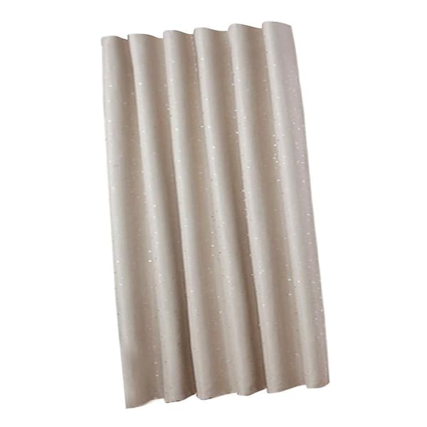 1 par sølvstjernefolietrykte gardiner termisk isolerende gardiner beige